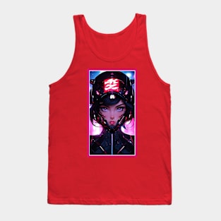 Anime Race Girl | Special Anime Artwork | Pink Red Black Blue Chibi Manga Anime Art Tank Top